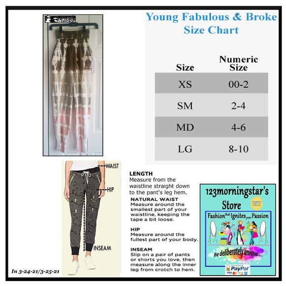 YOUNG FABULOUS & BROKE NEW GROOVE Tie Dye Cuff Ankle Jogger Pant XXS - Picture 12 of 12